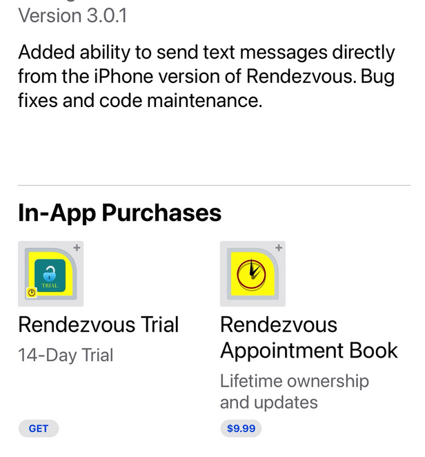 Rendezvous App Store page
